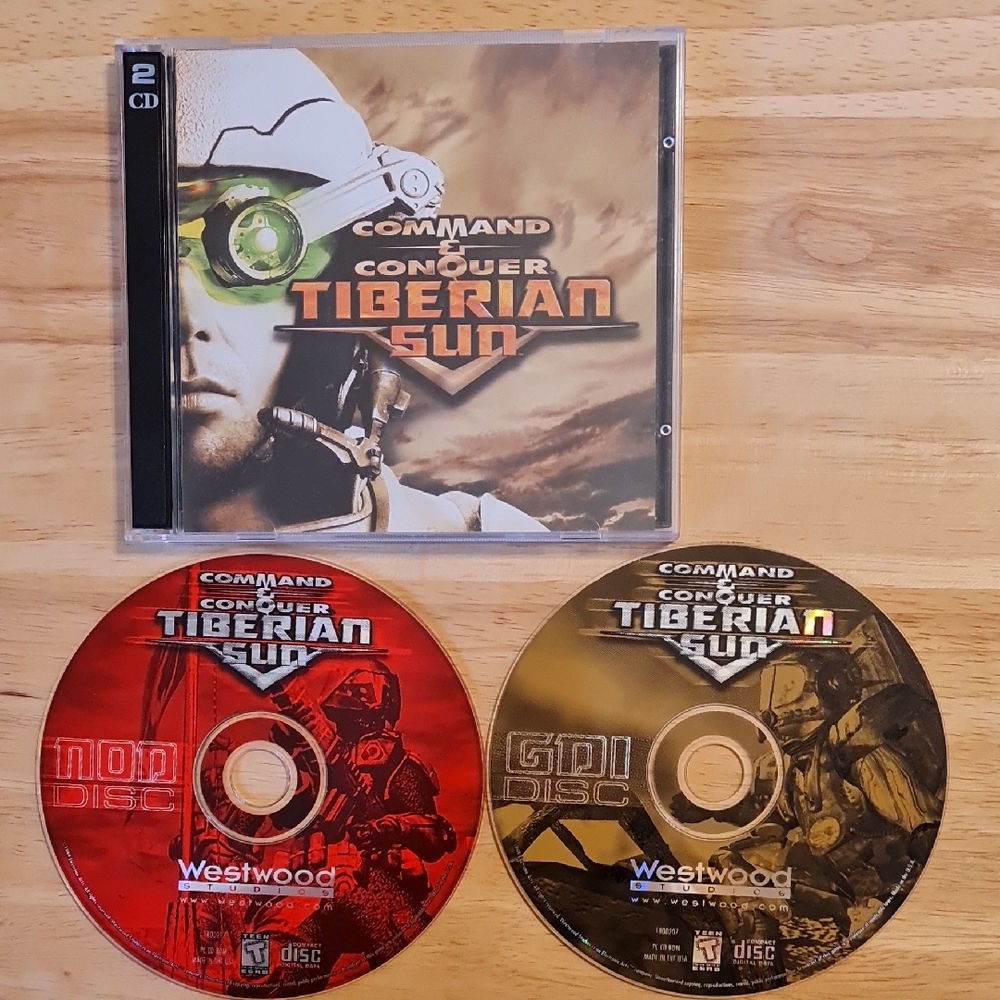 Command & Conquer Tiberian Sun PC Game Discs, Vintage 1999